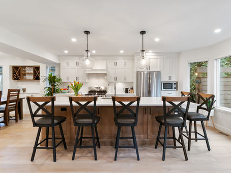 A newly designed kitchen photographed professionally