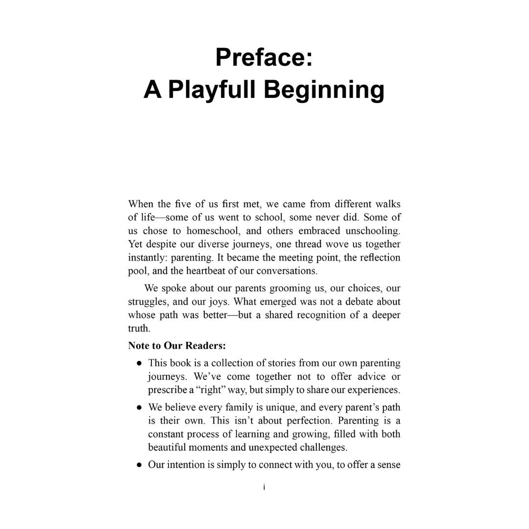 Preface page titled “A Playfull Beginning” from Parenting with a Smile book
