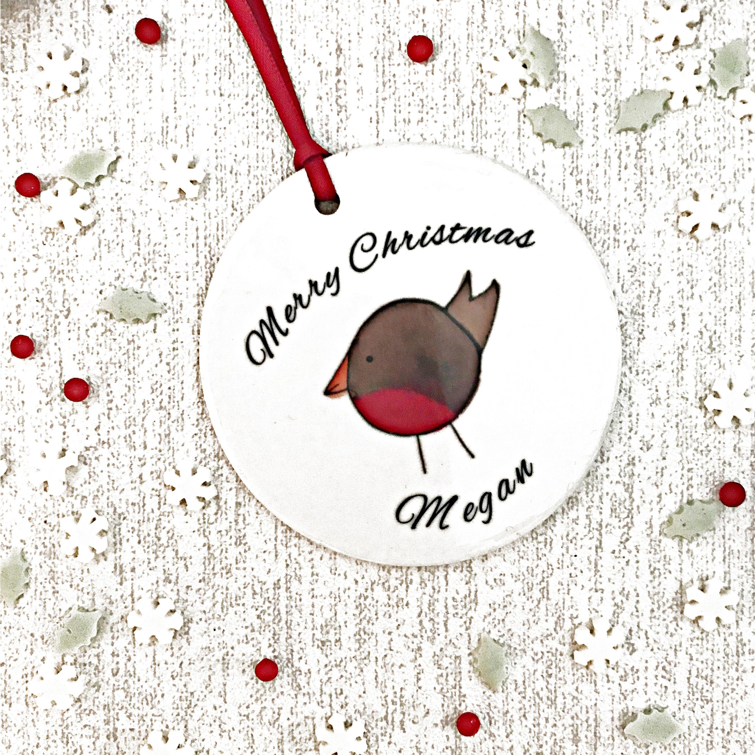 Personalised Robin Decoration