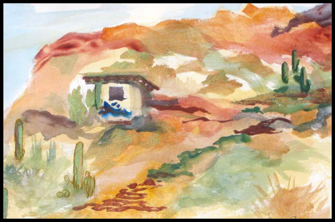 En Plein Air watercolor of Gates Pass