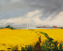 Segeln auf der Schlei Karton auf Leinwand 2019
12 x 15 cm 
Preis auf Anfrage