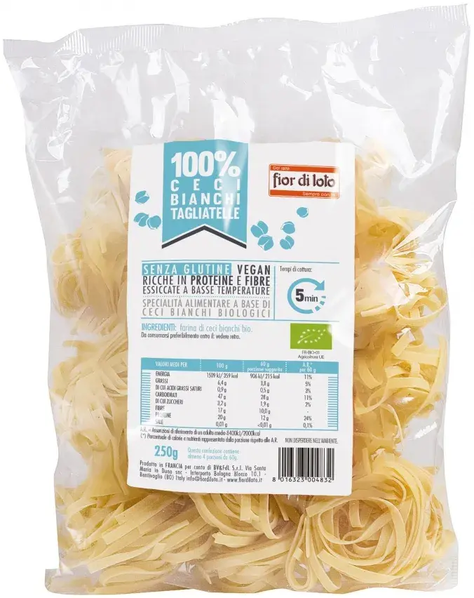 White Chickpea Tagliatelle 250g Fior di Loto