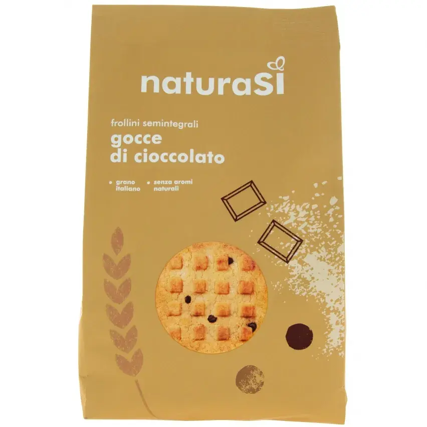 Semi-Wholemeal Wheat Biscuits with Chocolate Chips 350g NaturaSi