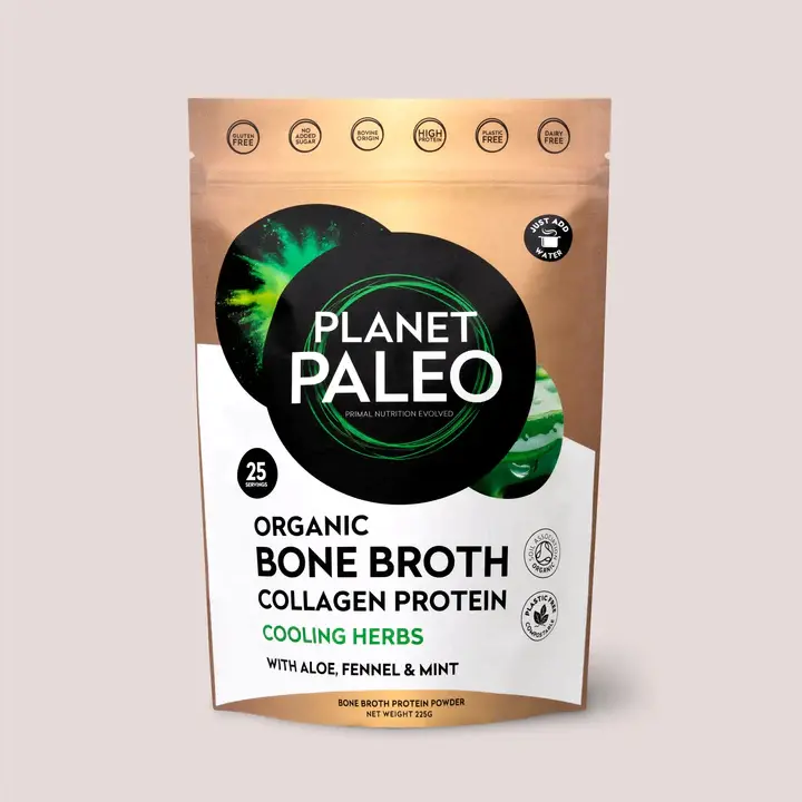 Bone Broth Collagen Cooling Herbs 225g Planet Paleo
