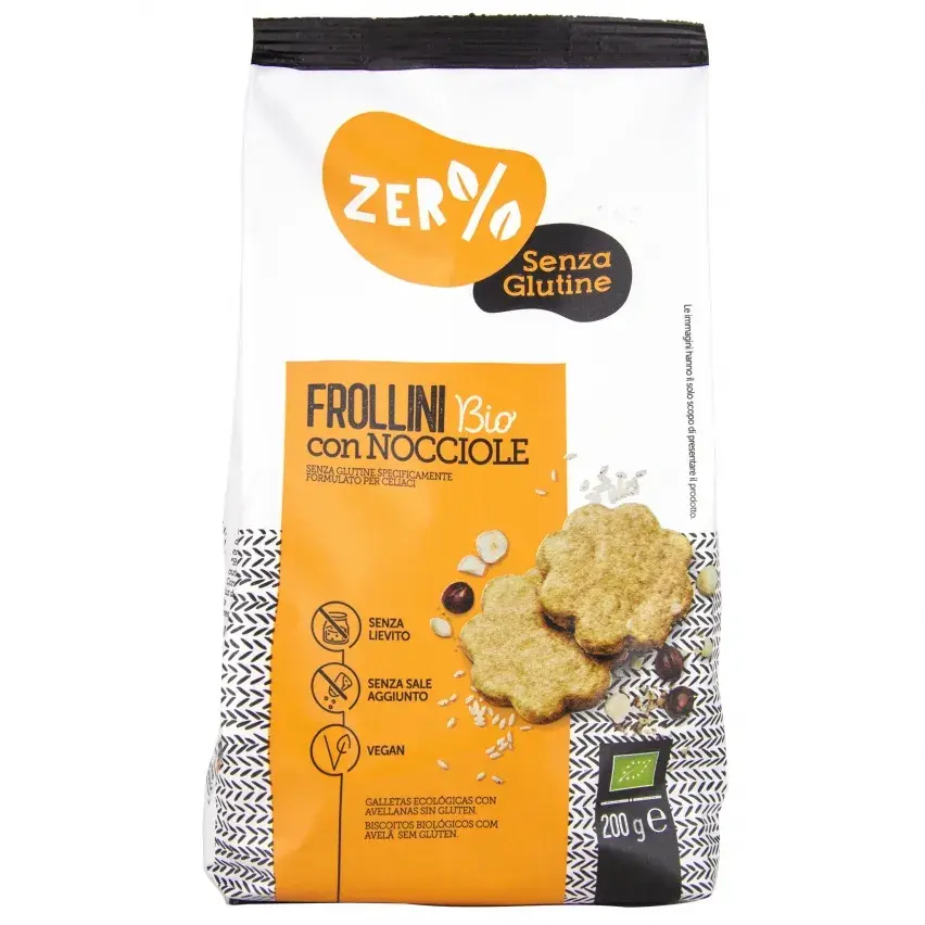 Gluten-Free Rice Biscuits with Hazelnut 200g Zero%Glutine