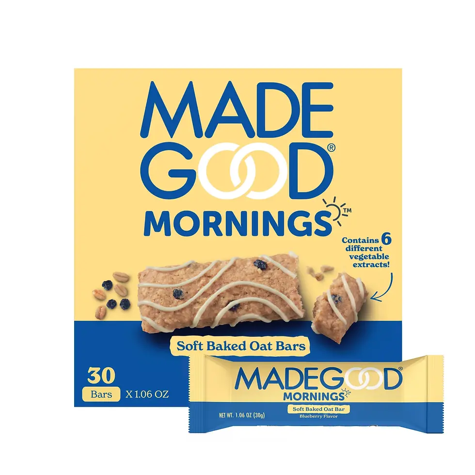 Mornings Blueberry Soft Baked Oat Bars 150g MadeGood
