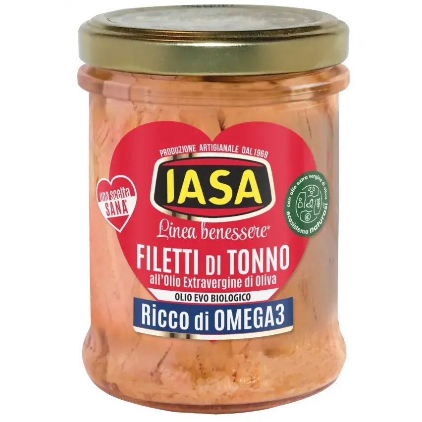 Tuna Fillets in Extra Virgin Olive Oil - Rich in Omega 3 200g Iasa