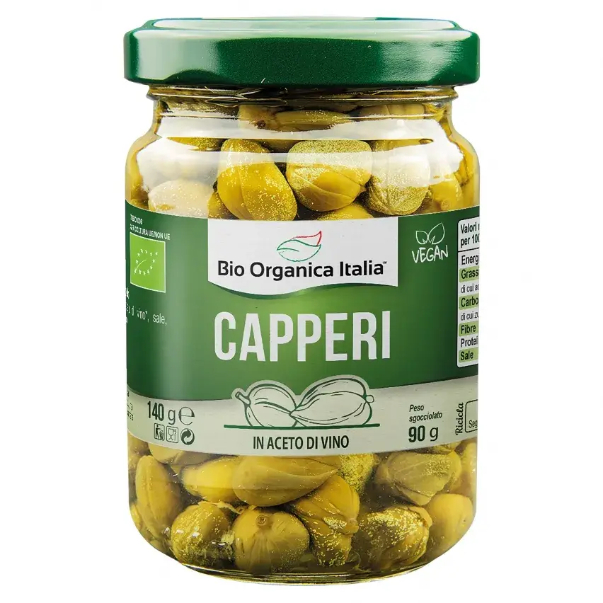 Capers in Wine Vinegar 140g Bio Organica Italia