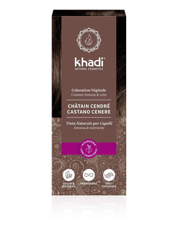 Ash Brown Natural Hair Dye 100g Khadi