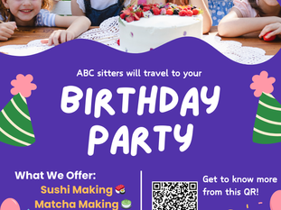 ✴︎NEW service! ✴︎ We’re coming to your birthday party!     Let’s make sushi on your birthday together. 