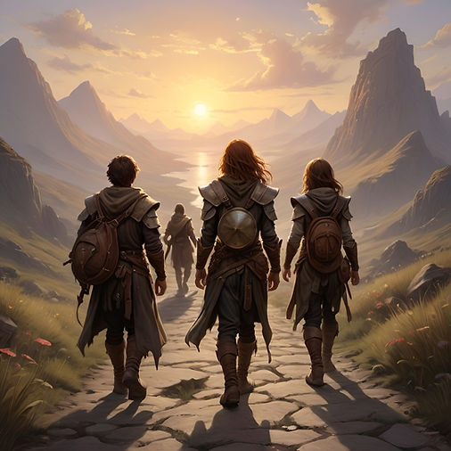 openart-a-young-group-of-adventurers-walk-away-towards-the-sunset-ready-for-another-epic-q