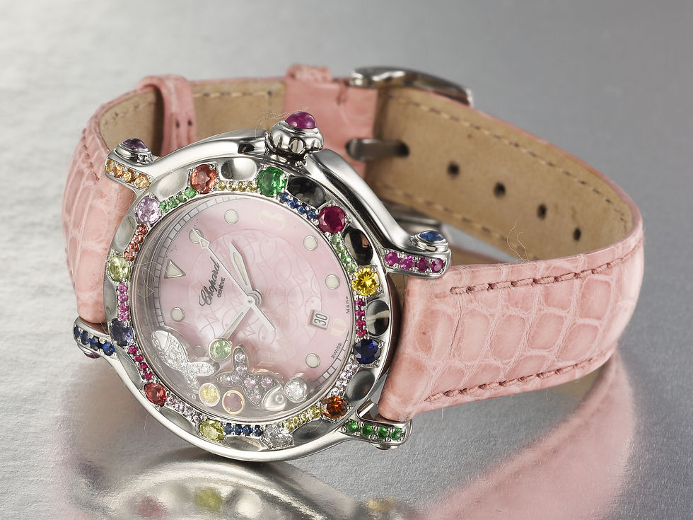 Thumbnail: 2000s Chopard Happy Sport watch Stainless Steel w/Diamonds,Ruby Ref.27/8921-403