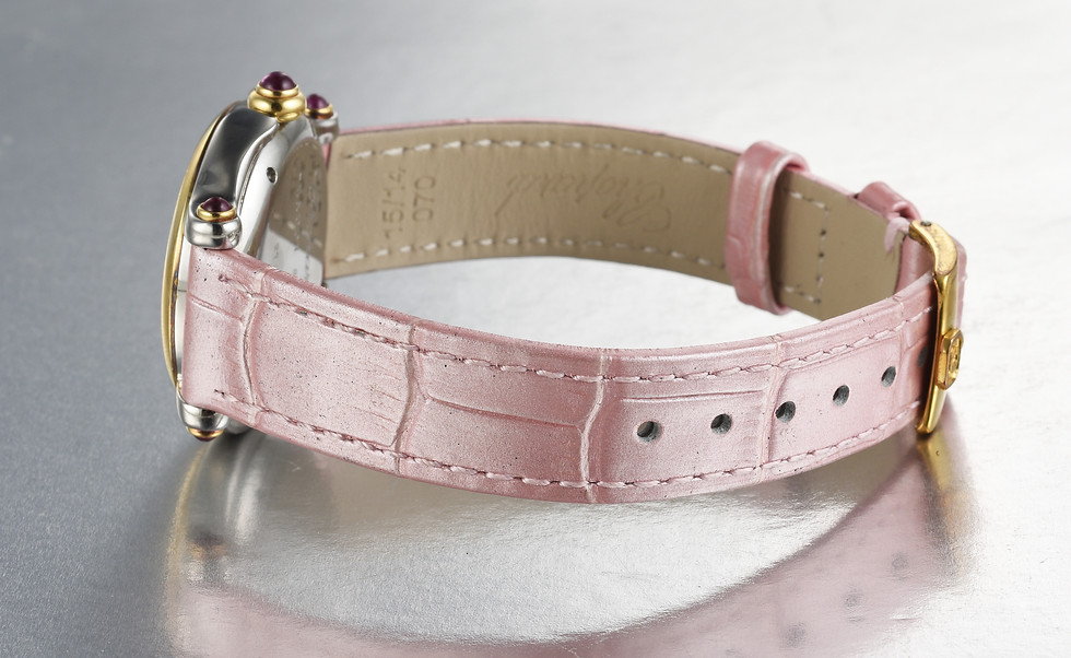 Thumbnail: 1990s Chopard Happy Sport watchStainless Steel & 18K Gold Bezel Ref.27/82;papers