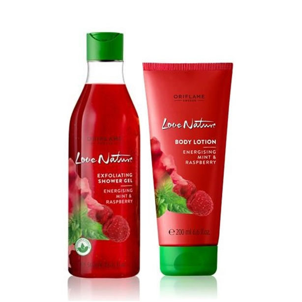 Love Nature Body Care Set with Energising Mint & Raspberry