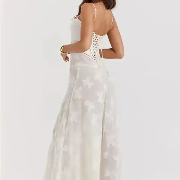 Thumbnail: Floral Lace Spaghetti Strap Maxi Dress