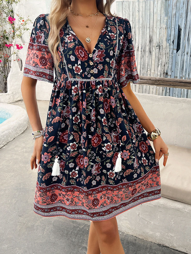 Thumbnail: Floral Bliss Short Sleeve Dress