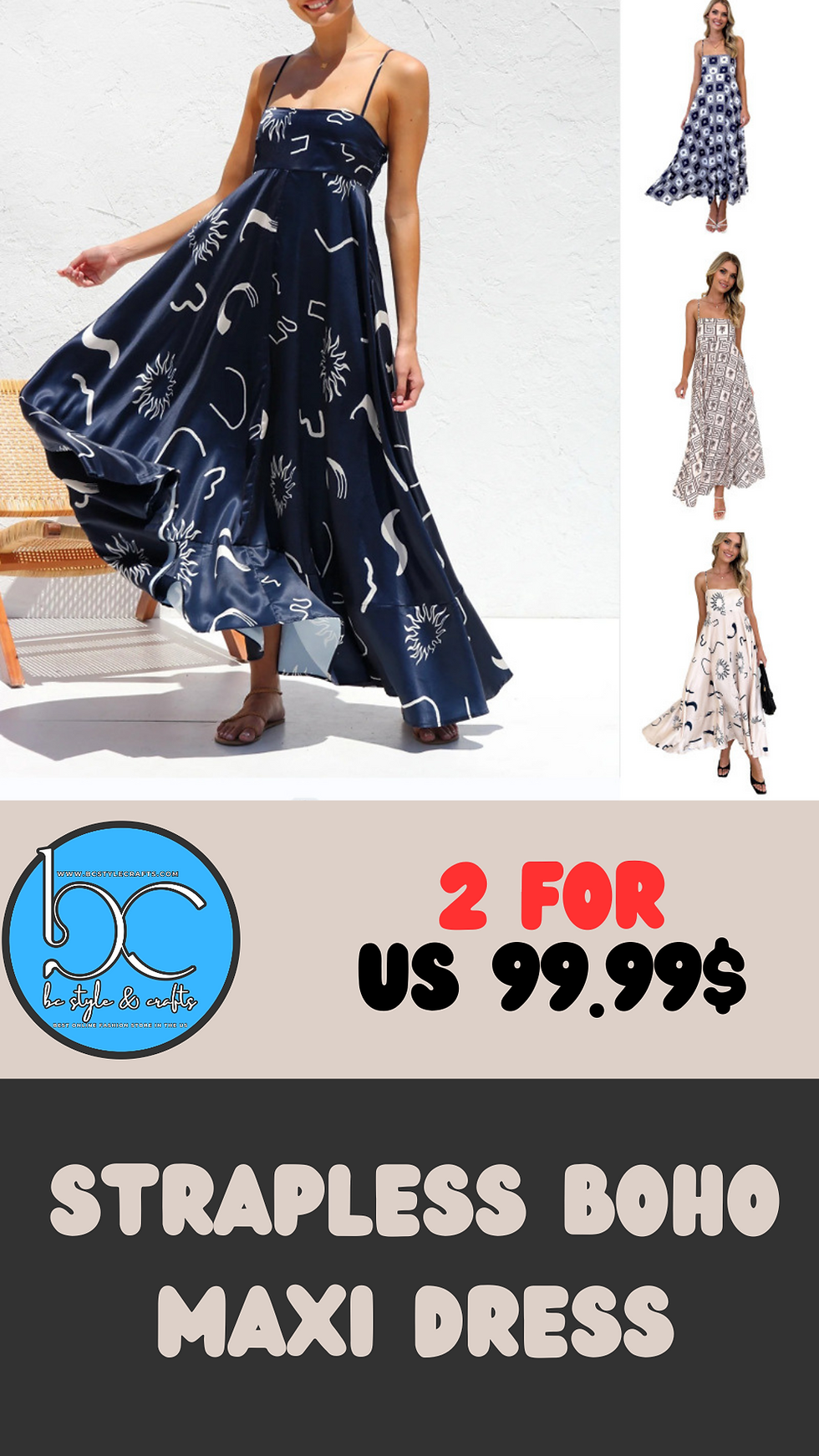Thumbnail: Strapless Floral Maxi Dress