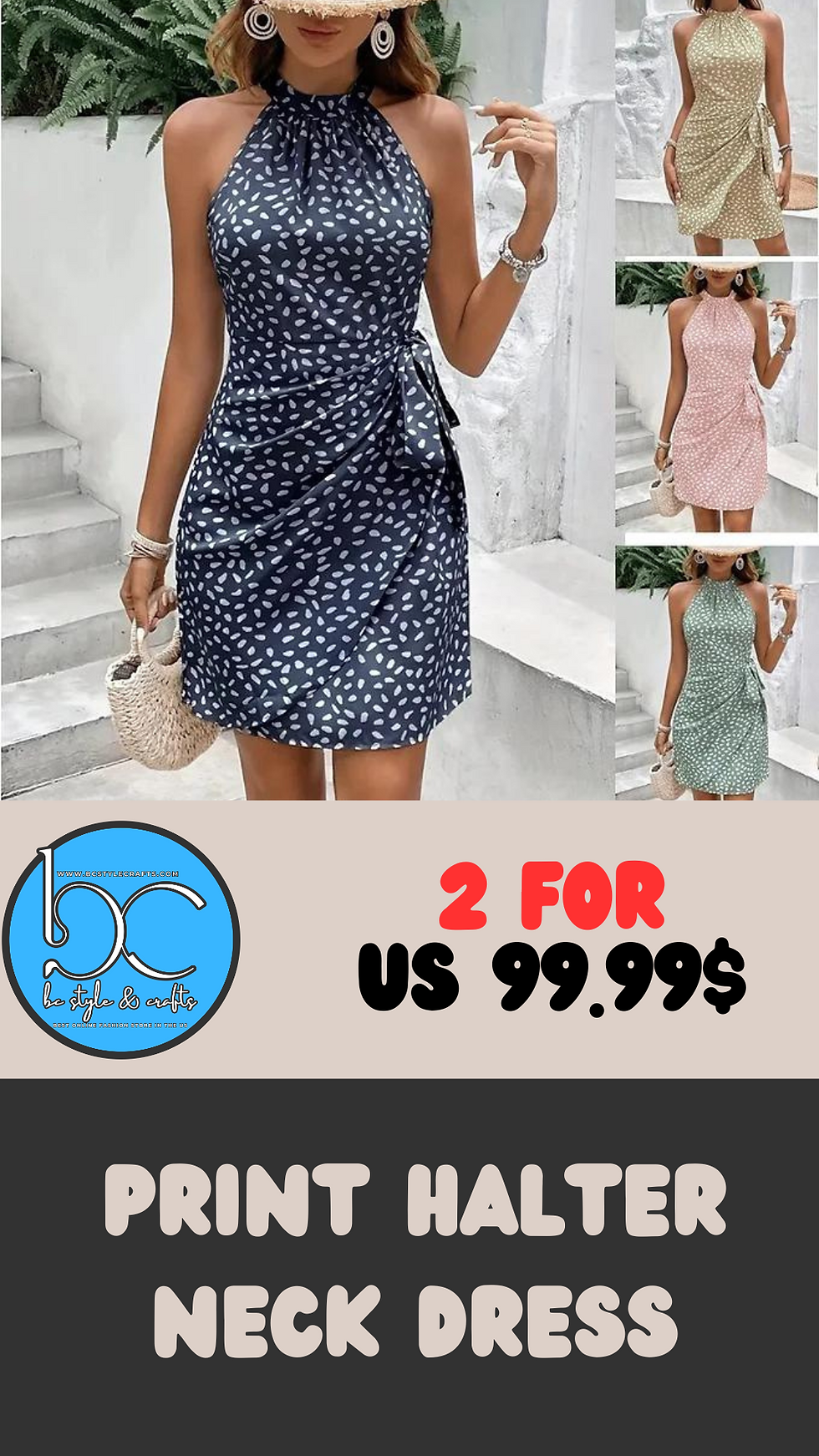 Thumbnail: Print Halter Neck Dress