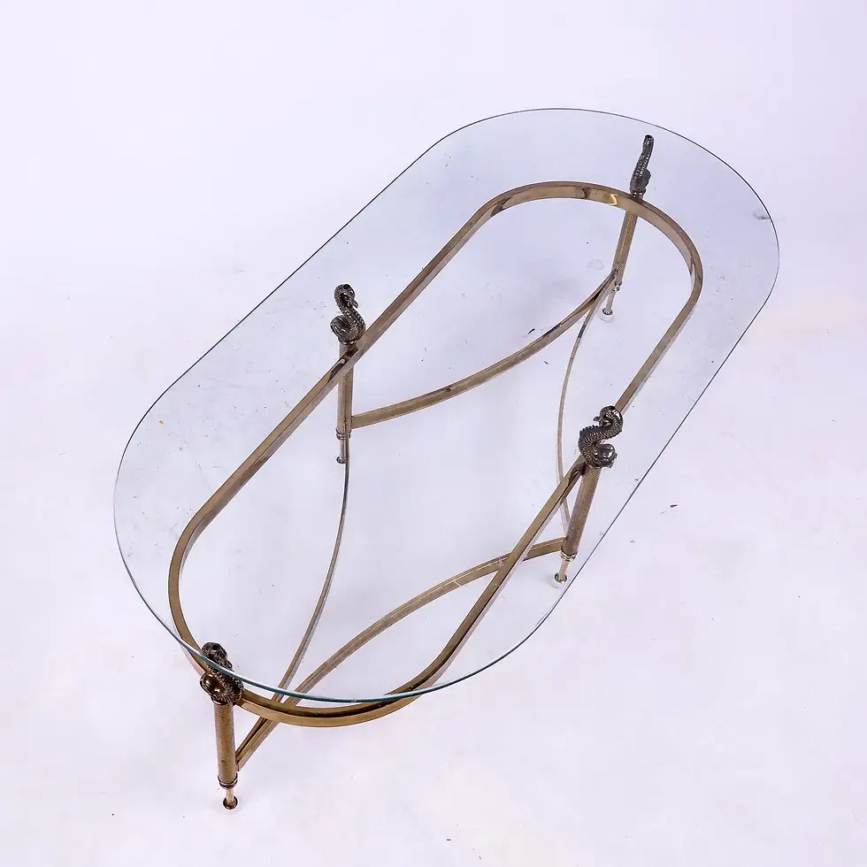 Thumbnail: LOT 3958 Hollywood Regency Glass Top Cocktail Table