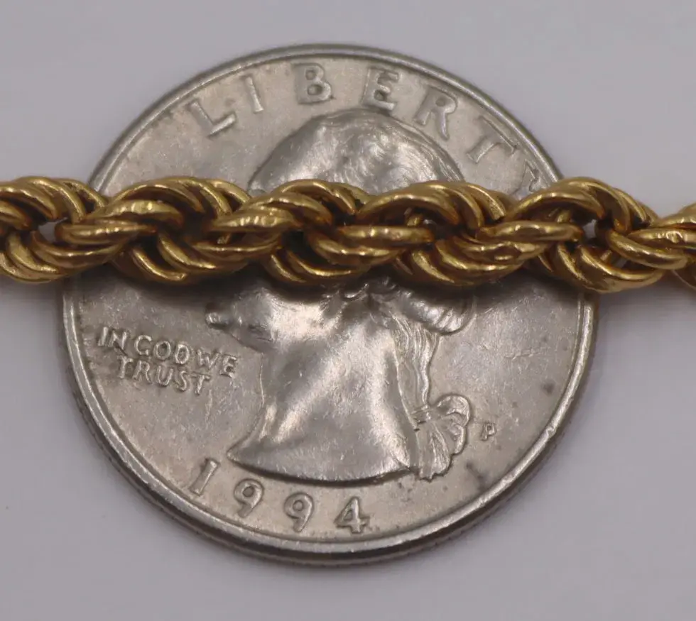 Thumbnail: JEWELRY. Italian 18kt Gold Rope Twist Chain