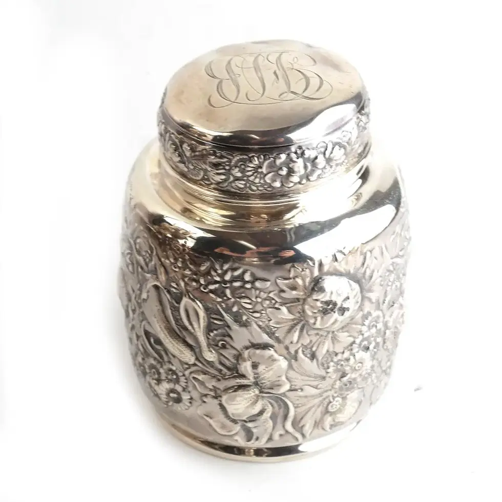 Thumbnail: LOT3919: Continental Sterling Silver Tea Tray and Set