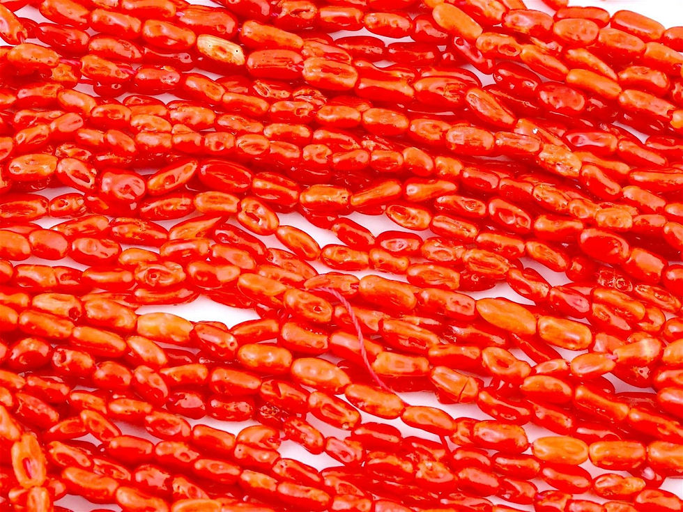 Thumbnail: LOT OF HAND CARVED CORAL STONE STERLING NECKLACES