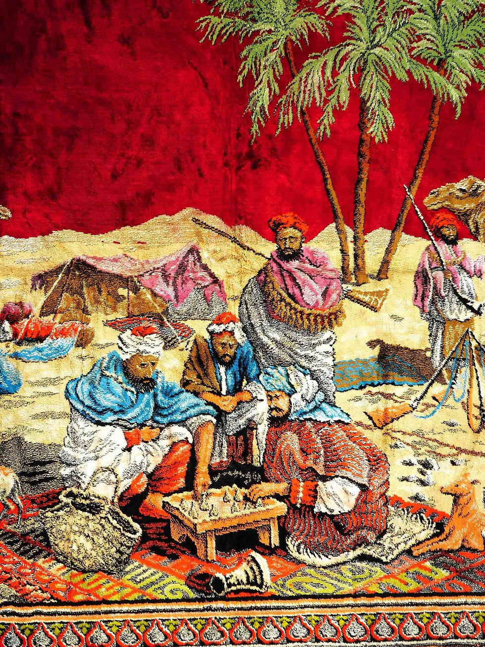 Thumbnail: Lot 3862:20th CENTURY ANTIQUE MIDDLE EASTERN TAPESTRY WALL DECOR RUG