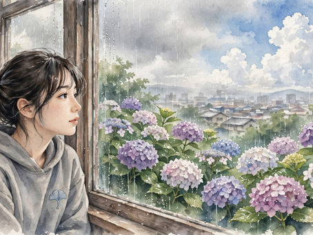 紫陽花とカエルと、吹田キャンパスの毛虫|松井香澄
