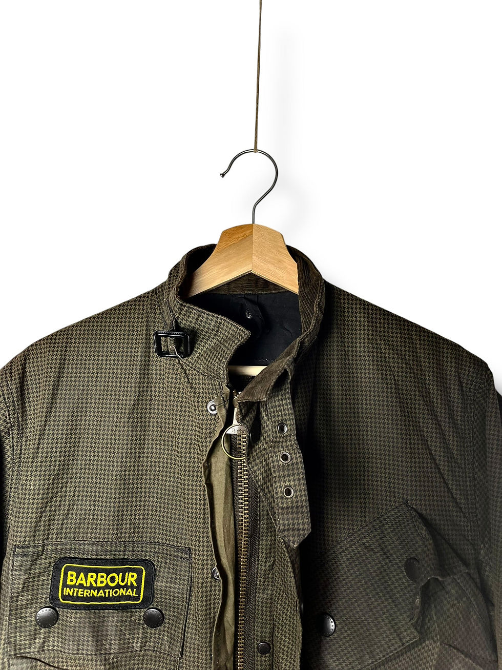 Thumbnail: Barbour International Suit SMU Wax Jacket C34 Small Check Rare Moto