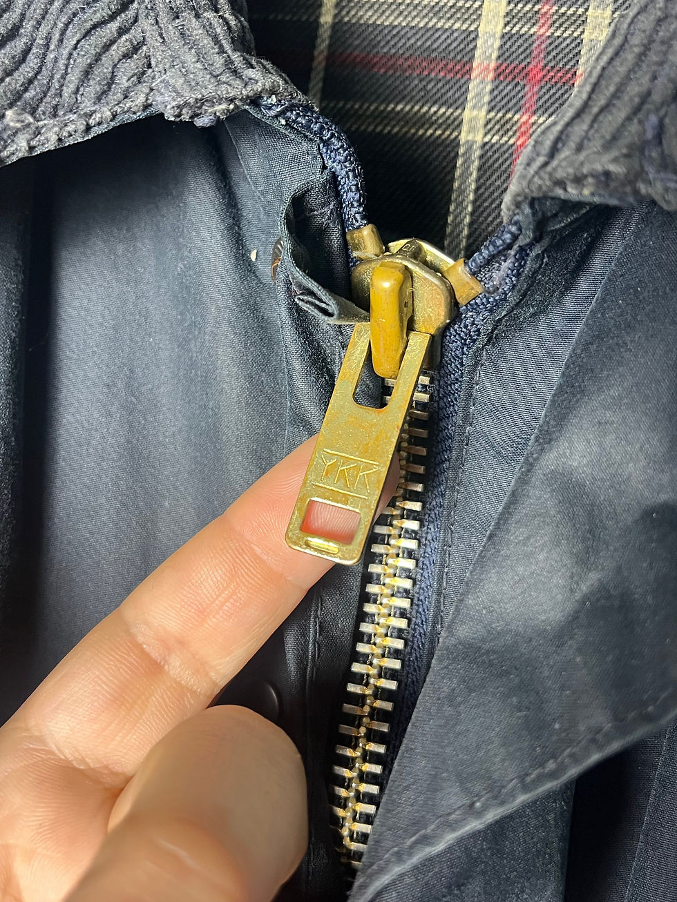 Thumbnail: Barbour Border Wax Jacket Navy Small 1986 Vintage Made in England Size C36