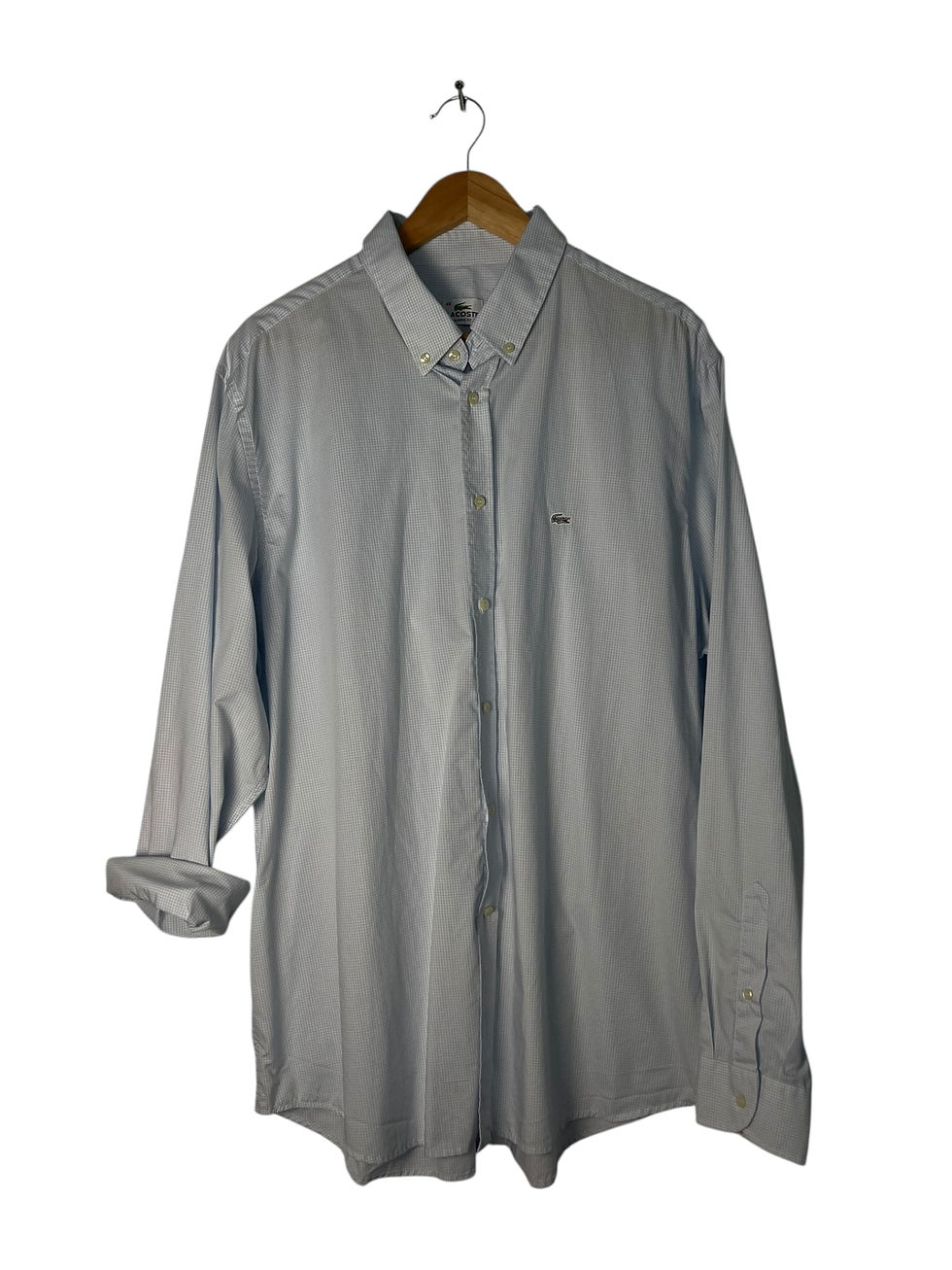 Thumbnail: Lacoste Shirt – Light Blue Micro-Check – Classic Fit – XL