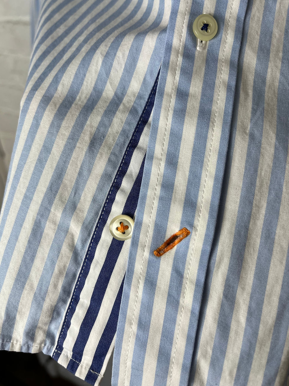 Thumbnail: Tommy Hilfiger XXL Vintage Blue & White Striped Shirt