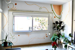 Minimalist lines mural