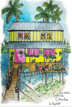 leticia house colombia watercolors