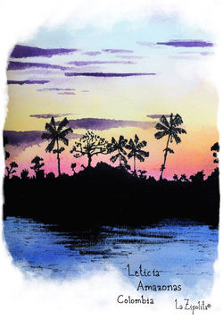 amazon sunset watercolors