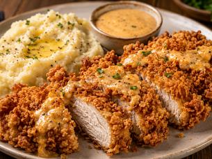 Pollo crujiente con salsa de Cheddar