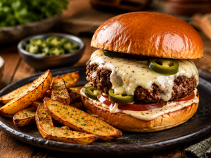 Hamburguesa rellena de Pepper Jack