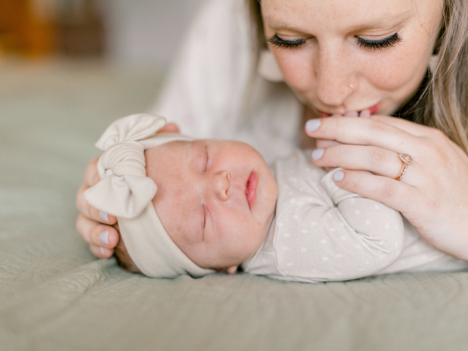 mom and baby newborn session