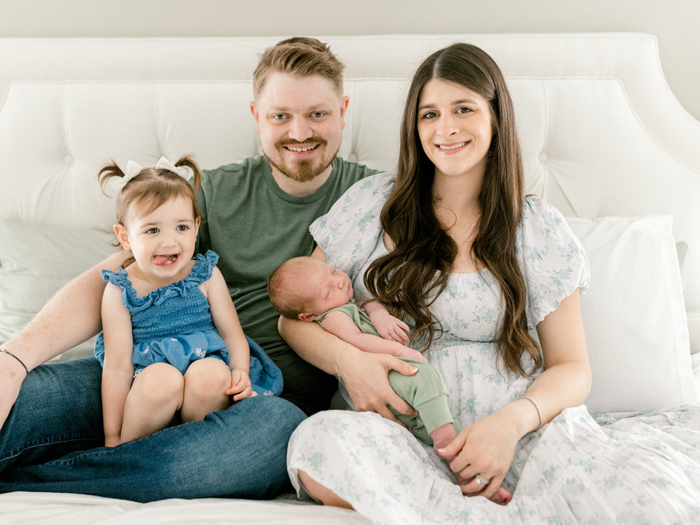 family at home newborn session