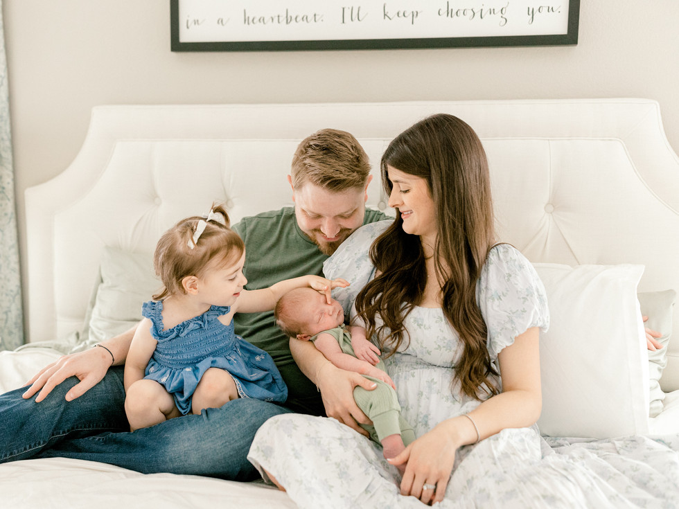 family at home newborn session