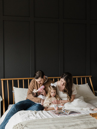 family at home newborn session