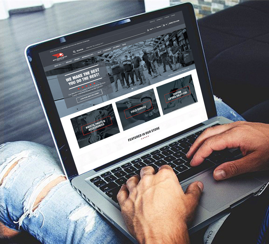 Website re-design, UX design for Ace Industries.
