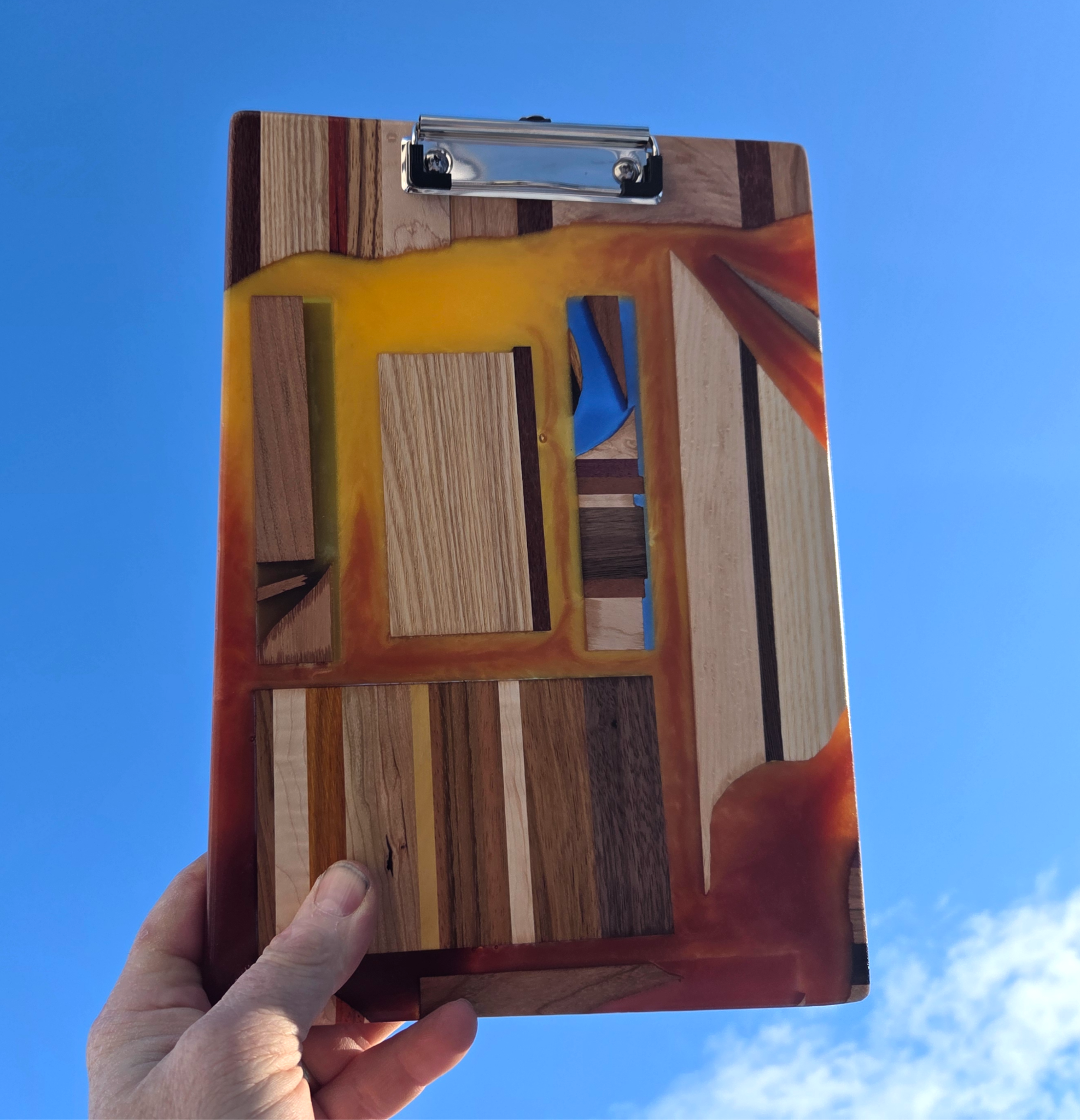 Epoxy Clipboard - Red & Yellow