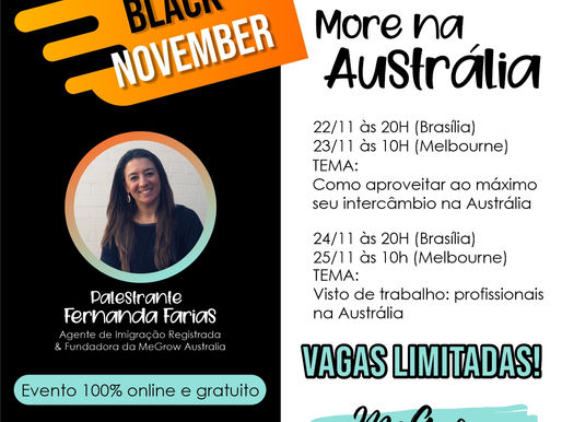 BLACK NOVEMBER tem free workshops da MeGrow