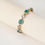 Thumbnail: 925 sterling silver inlaid natural emerald bracelet vintage girl hand bracelet