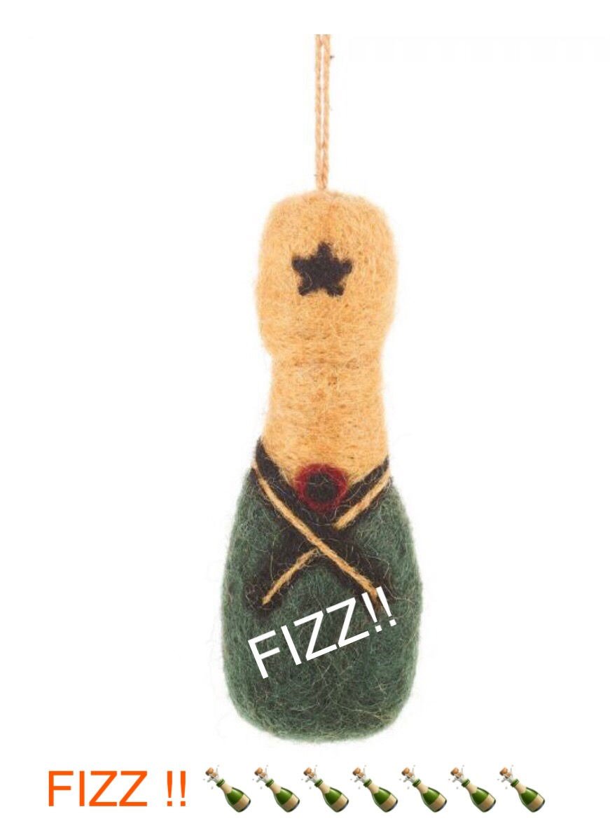 Bottle of Fizz!!  Hanging Decoration