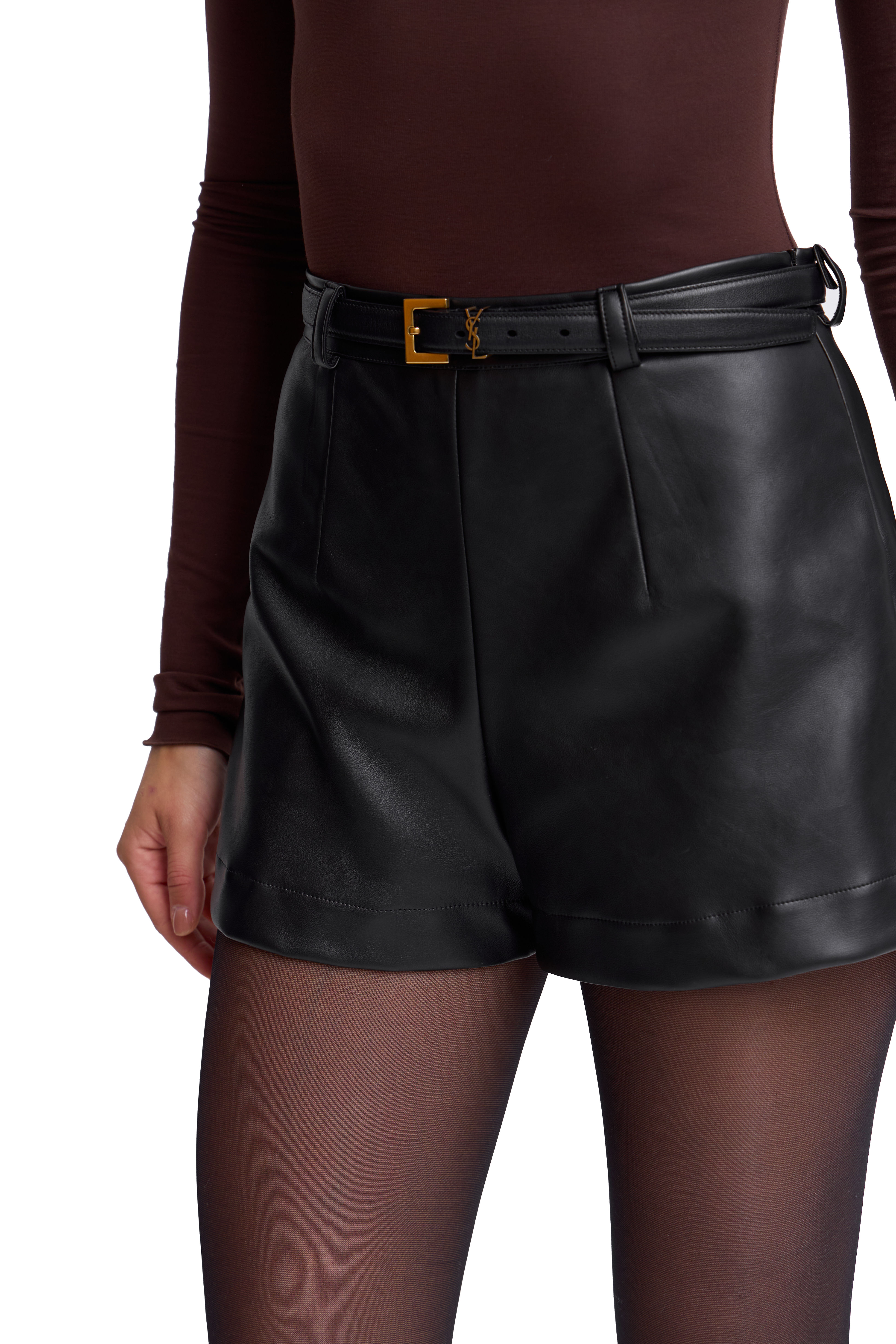 LEATHER SHORTS BLACK