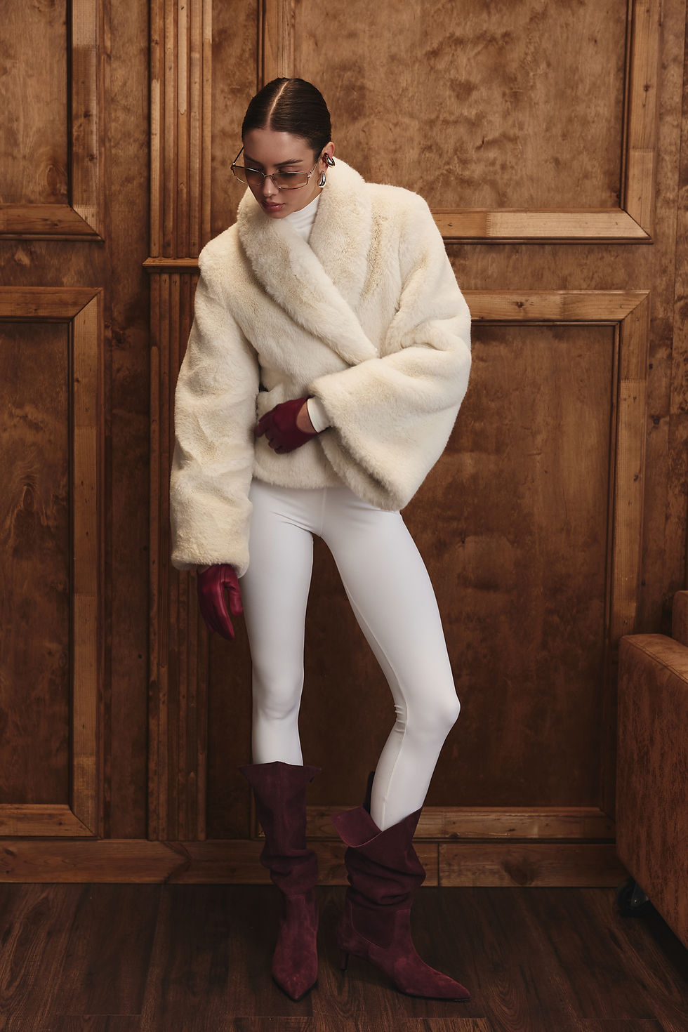 Прев'ю: FAUX FUR COAT WITH UNIQUE SLEEVES MILK