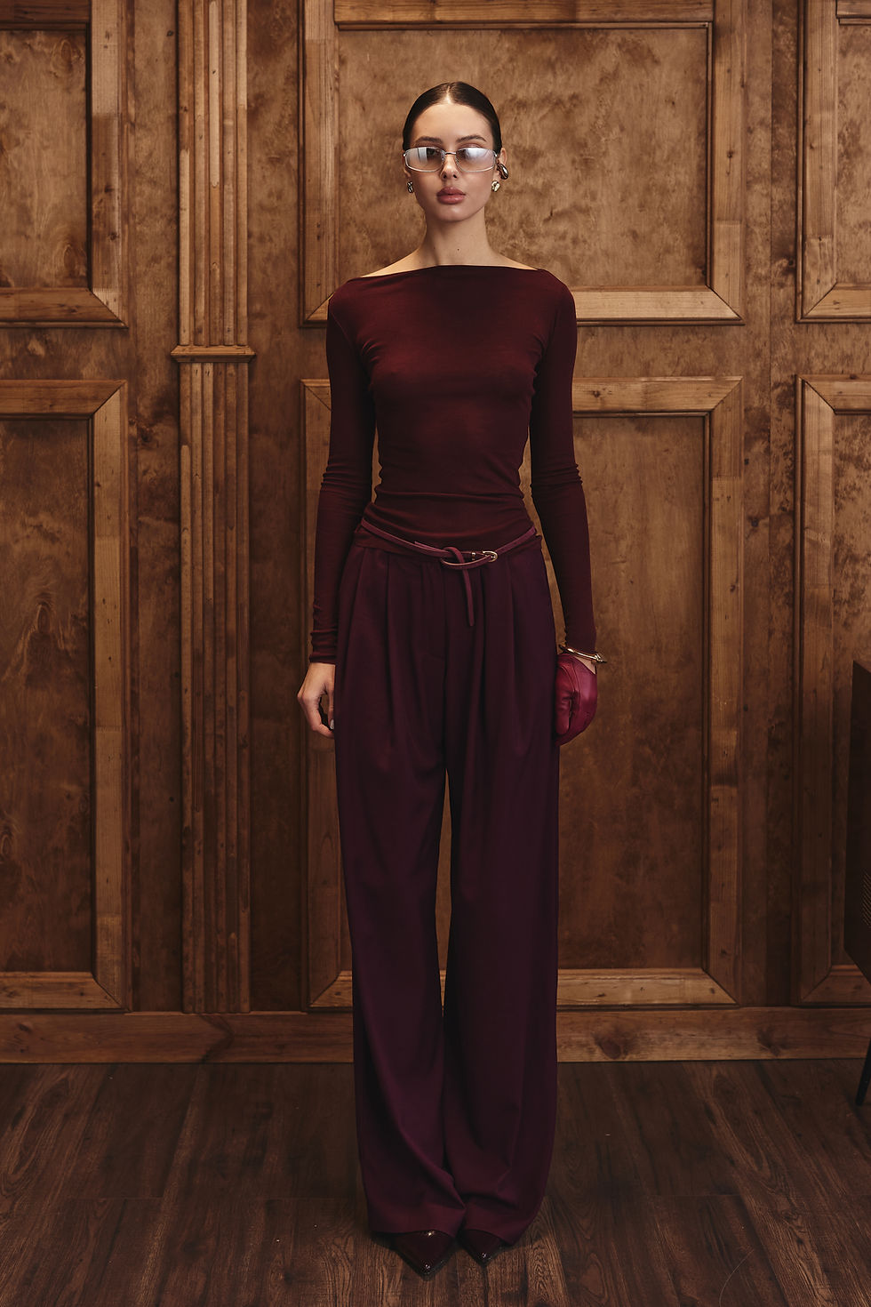 Прев'ю: CLASSIC PALAZZO PANTS BURGUNDY
