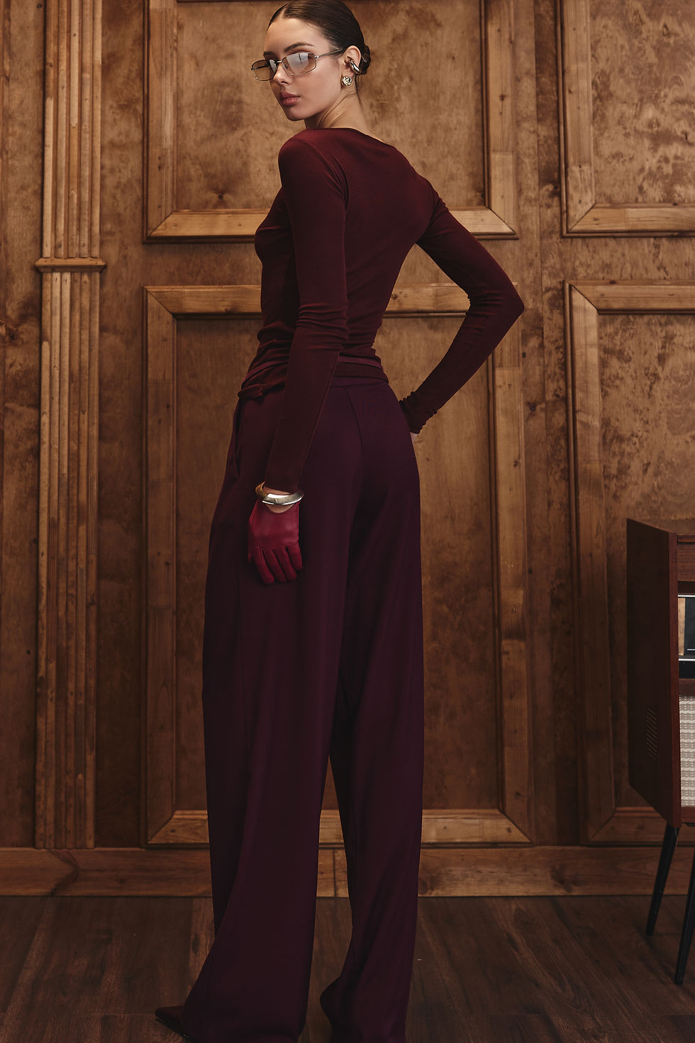 Прев'ю: CLASSIC PALAZZO PANTS BURGUNDY